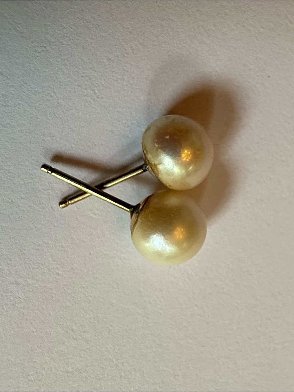 Genuine Pearl Stud Earrings Cream Ivory Classic Fine Jewelry